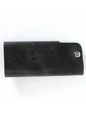 Футляр для ключей Premier-К-902 (кольцо+карабин)  натуральная кожа черный пулл-ап (30)  228944
