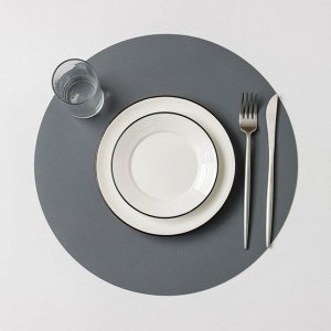 Салфетка кухонная «Тэм», d=35 см, цвет серый