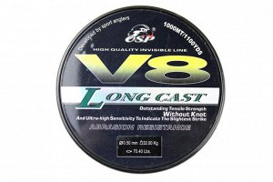 Леска Osprey V8 Long Cast (0.50мм, 1000м, тест 32кг, 70,4Lbs, чёрная)