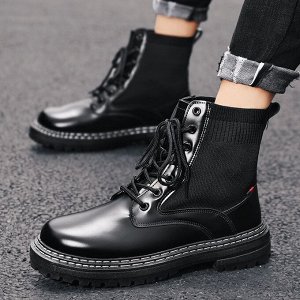 Ботинки для мужчин, имитация носка,  цвет черный