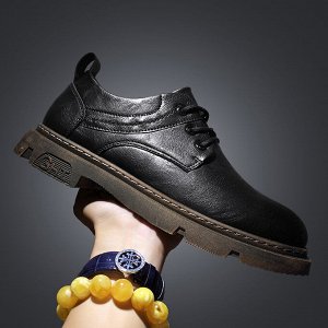 Ботинки для мужчин, принт "Простроченная цепочка", цвет черный