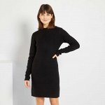 Короткое трикотажное платье - черный
