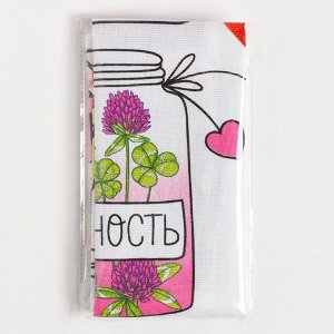 Полотенце кухонное «Доляна. Любовь, теплота, нежность», 34x60 см, рогожка, хлопок 100%, 160 г/м
