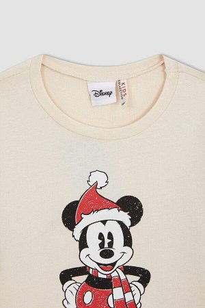 Лицензированный хлопковый пижамный комплект Disney Mickey & Minnie для девочек стандартного кроя