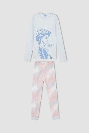 Лицензированный хлопковый пижамный комплект с длинным рукавом для девочек Frozen