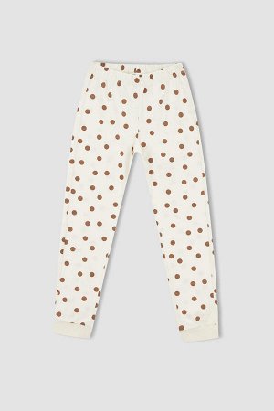 Пижамный комплект с длинными рукавами и принтом плюшевого мишки для девочек
