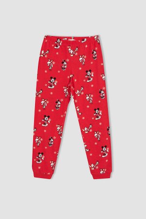 Лицензированный хлопковый пижамный комплект с длинными рукавами с Микки и Минни для девочек Disney