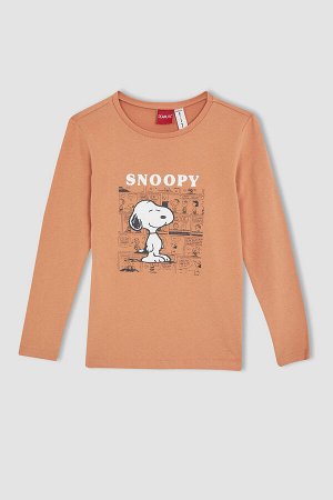 Комплект хлопковой пижамы с длинным рукавом с лицензией Snoopy для девочек