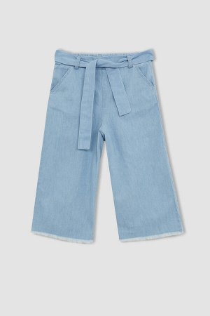 Джинсовые брюки-капри для мальчиков с поясом и поясом для девочек