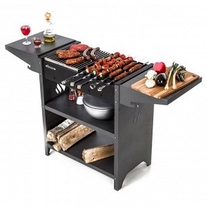 Мангал Family Standart FS2000, 133.2x39.4x77.4 см, 2 мм, боковые столики, полка
