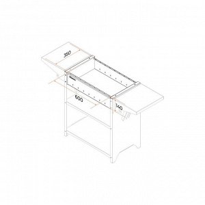 Мангал Family Standart FS2000, 133.2x39.4x77.4 см, 2 мм, боковые столики, полка