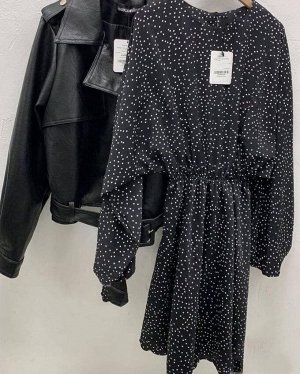 Платье Женское 7007 &quot;Мелкий Горошек&quot; Черное