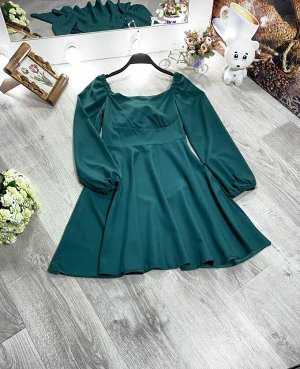 Платье 7007 "Классич Широкий Рукав" Зеленое