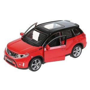 VITARA-12-RDBK Машина металл SUZUKI VITARA 12 см, двери, багаж, инерц, красн с черным, кор. Технопарк в кор.2*36шт