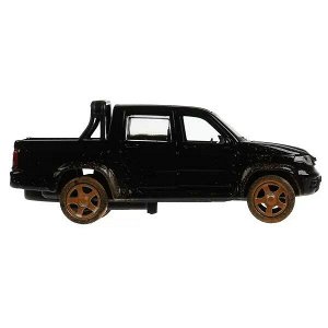 PICKUP-12MUD-BK Машина металл UAZ PICKUP МОНСТР ДЖИП 12 см, двер, багаж, инерц, черный, кор. Технопарк в кор.2*36шт