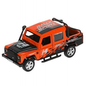 DEFPICKUP-12EXP-OG Машина металл LAND ROVER DEFENDER PICKUP САФАРИ 12 см, двери, багажн, кор. Технопарк в кор.2*36шт