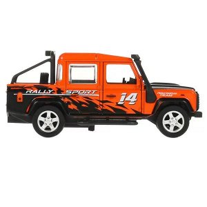 DEFPICKUP-12EXP-OG Машина металл LAND ROVER DEFENDER PICKUP САФАРИ 12 см, двери, багажн, кор. Технопарк в кор.2*36шт