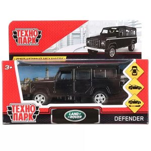 DEFENDER-BK Машина металл LAND ROVER DEFENDER длина 12 см, двери, багаж, черный, кор. Технопарк в кор.2*36шт