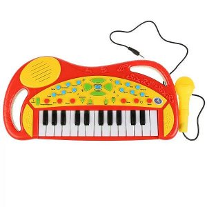 B1454100-R Обучающее пианино со звуком, 20 любимых песен с микрофоном., руссифиц. ТМ "УМКА" в кор.2*12шт