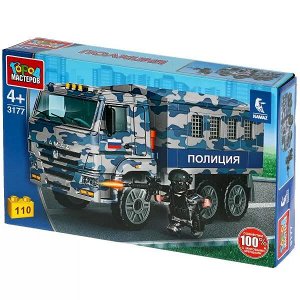 3177-KK KAMAZ конструктор камаз: ПОЛИЦИЯ, 110 дет. Город мастеров в кор.2*18шт