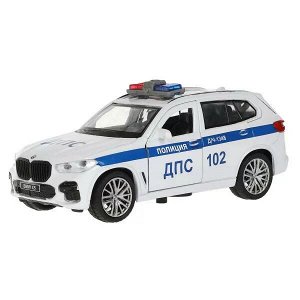 X5-12POL-WH Машина металл BMW X5 M-SPORT ПОЛИЦИЯ 12 см, двери, баг, в кор. Технопарк в кор.2*36шт