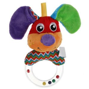 RBR-D4 Текстильная игрушка погремушка пёс на кольце с шариками Умка в кор.250шт