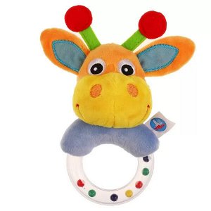 RBR-G4 Текстильная игрушка погремушка жираф на кольце с шариками Умка в кор.250шт