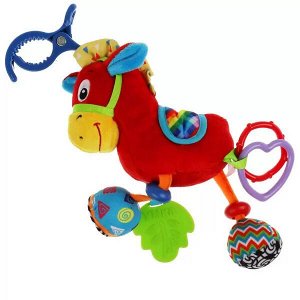 RV-H4 Текстильная игрушка погремушка лошадка подвеска с вибрацией на блистере Умка в кор.125шт