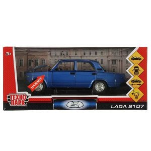 VAZ-2107-B Машина металл свет-звук LADA 2107, 17 см, дв., кап.,баг.,инер.,синий,кор. Технопарк в кор.2*12шт