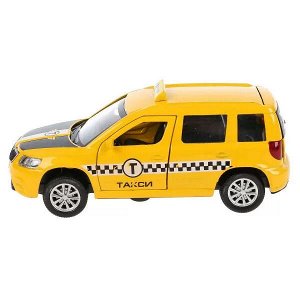 YETI-12SLTAX-YE Машина металл свет-звук SKODA YETI ТАКСИ 12 cm, двери, багаж, инерц, в кор. Технопарк в кор.2*36шт