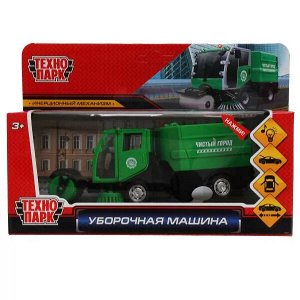 VACCAR-12SL-GN Машина металл свет-звук УБОРОЧНАЯ МАШИНА 15,5 см, двери, багаж, зелен, кор. Технопарк в кор.2*36шт