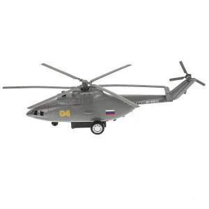 COPTER-20SL-GY Модель металл свет-звук ВЕРТОЛЕТ ТРАНСПОРТНЫЙ 20см, люк, подв дет, сер, кор. Технопарк в кор.2*36шт