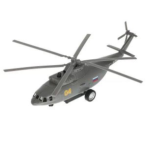 COPTER-20SL-GY Модель металл свет-звук ВЕРТОЛЕТ ТРАНСПОРТНЫЙ 20см, люк, подв дет, сер, кор. Технопарк в кор.2*36шт