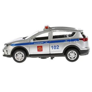 RAV4-P-SL ТМ Технопарк. Машина металл "TOYOTA RAV4 ПОЛИЦИЯ" 12см, свет-звук, инерц. в кор. в кор.2*36шт