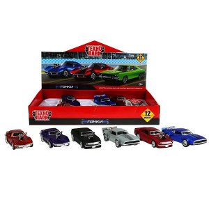 MUSCLE-12DB12-MIX Машина металл "muscle car" 12см, открыв. двери, инерц, ассорти, в дисплее Технопаркуп-12шт в кор.6уп