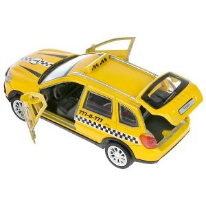 GRANTACRS-12SLTAX-YE Машина металл свет-звук "lada granta cross 2019 такси"12см,инерц,.желтый,в кор Технопарк в кор2*36шт