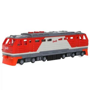 LOCO-22PLRZD-RD Модель пластик свет-звук ТЕПЛОВОЗ РЖД  21,5 см, 3 кноп, инерц, красный, кор. Технопарк в кор.48шт