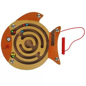 W0185 Игрушка деревянная лабиринт магнитный рыбка Буратино в кор.16*15шт