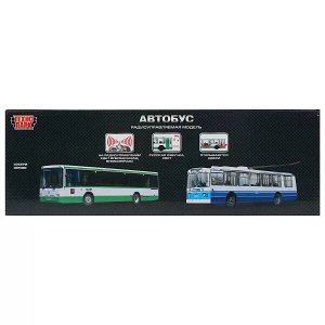 BUS-RC Модель ру АВТОБУС 24 см, свет-звук, двери, кор. Технопарк в кор.2*12шт