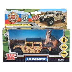 SB-18-09-H1-M(DY)+DOG-WB Машина металл hummer h1 ПИКАП, 12 см, двери, баг., инерц.+овчарка , кор. Технопарк в кор.2*24шт