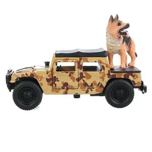 SB-18-09-H1-M(DY)+DOG-WB Машина металл hummer h1 ПИКАП, 12 см, двери, баг., инерц.+овчарка , кор. Технопарк в кор.2*24шт