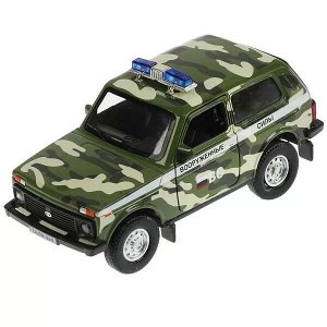 HUNTERLADA4X4-12DB12-MIL Машина металл UAZ HUNTER/LADA 4x4 КАМУФЛЯЖ 12 см,двер,баг,инерц,ассорт. Технопарк уп-12шт в кор.6уп