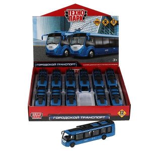 SB-20-04-DB Модель металл автобус/троллейбус, 15 см, дв., инер., в асс., дисп. Технопарк уп-12шт в кор.2*4уп