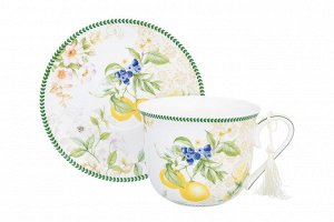 Чайн. пара 2 пр. 500 мл 14*11*8,5 см "Лимоны" NEW BONE CHINA