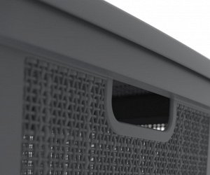 Корзина для хранения с крышкой плетёная «Лён» 35л (568×400×203мм) (графит)