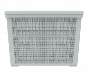 Корзина для хранения плетёная с крышкой «Лён» 65л (568×400×391мм) (серый)
