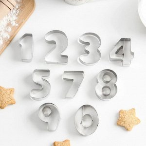 Набор форм для печенья «Цифры», 9 шт 4318636