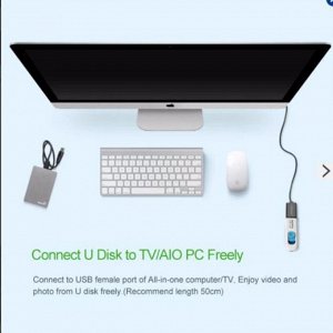 Кабель удлинительный USB 2.0 AM-AF 1,5 м. плоский