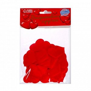 Сердечки декоративные, набор 50 шт., 3,2 см, цвет красный