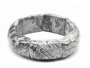 Браслет сегмент 20*30мм из яшмы серой